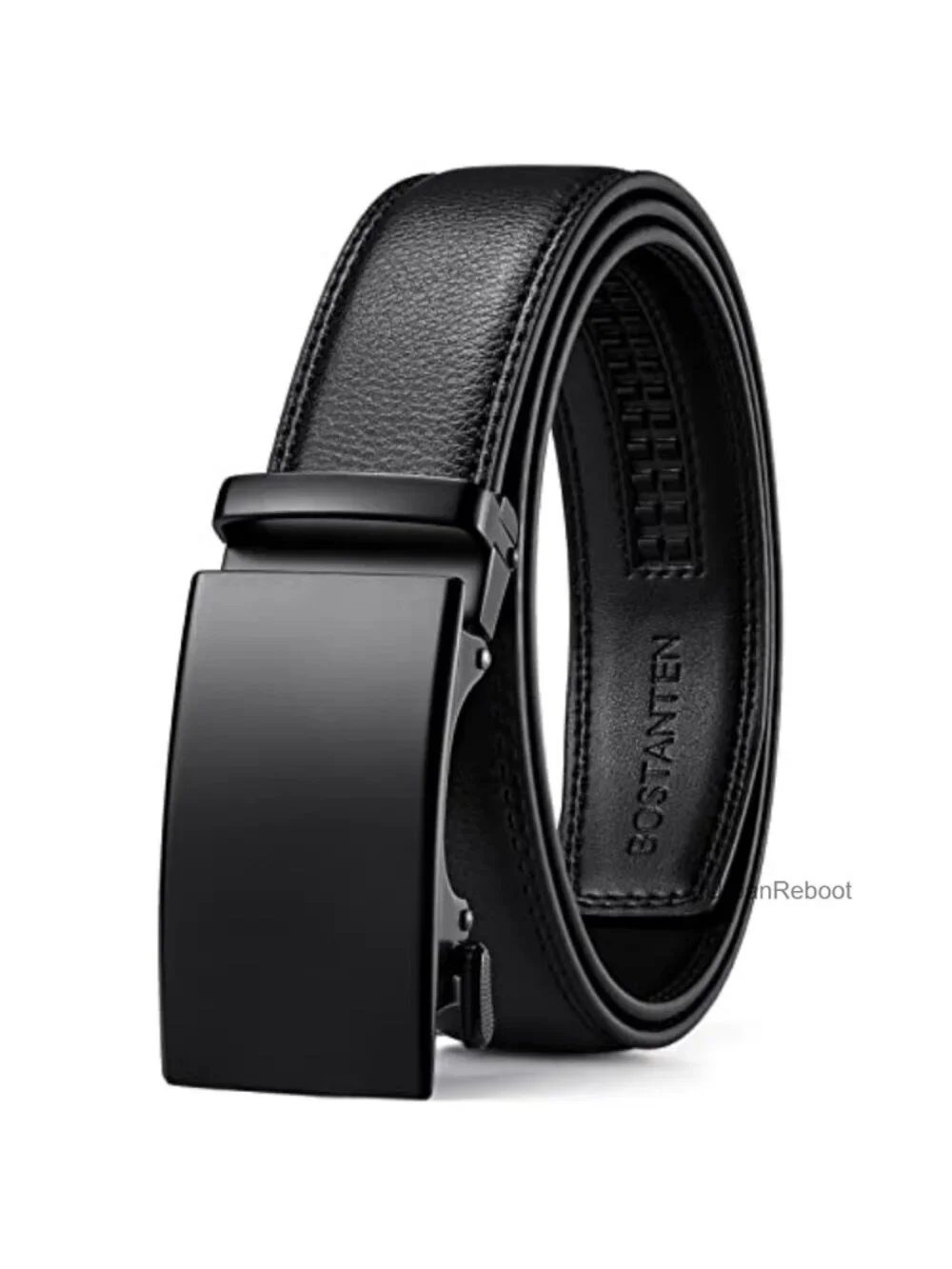 Men's Ratchet Belt Leather Trim to Fit Cuttable Gift Boxed